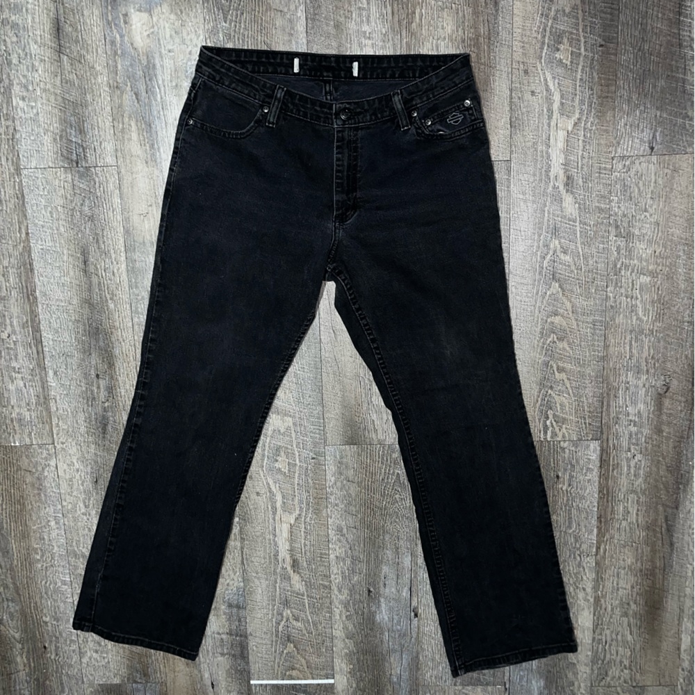 Harley Davidson‎ Baggy Black Denim Jeans Women’s Size 12 Y2K - Picture 3 of 6